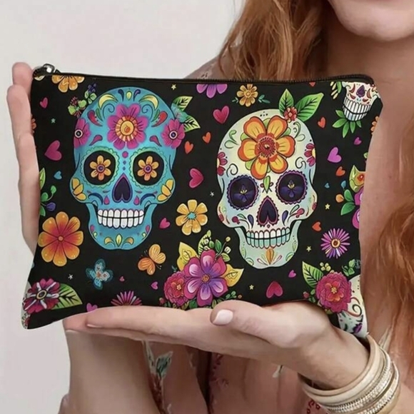 Handbags - Sugar Skull Makeup/Accessory Bag